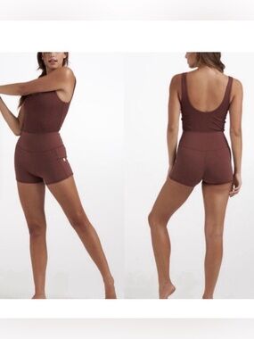 Vuori Ribbed Studio Onesie Shorts Romper
